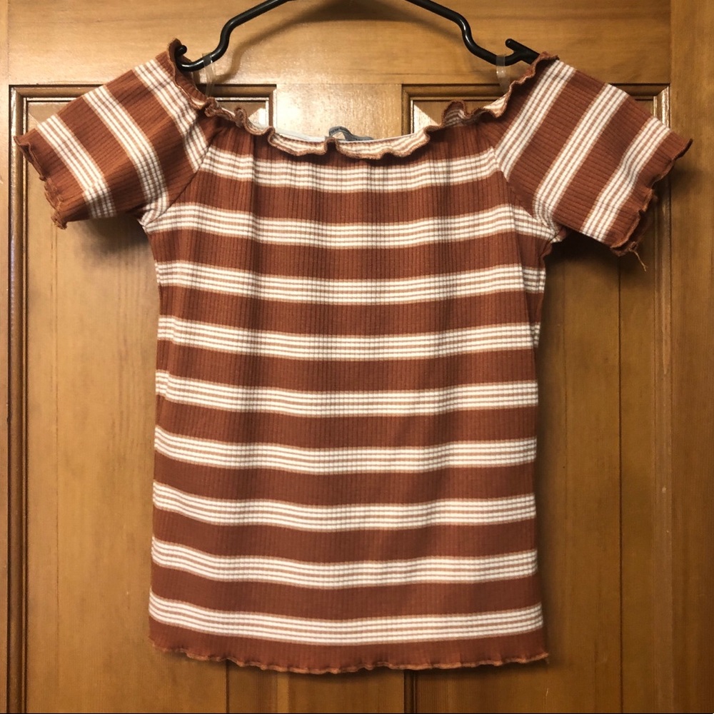 Off the Shoulder Orange Crop Top